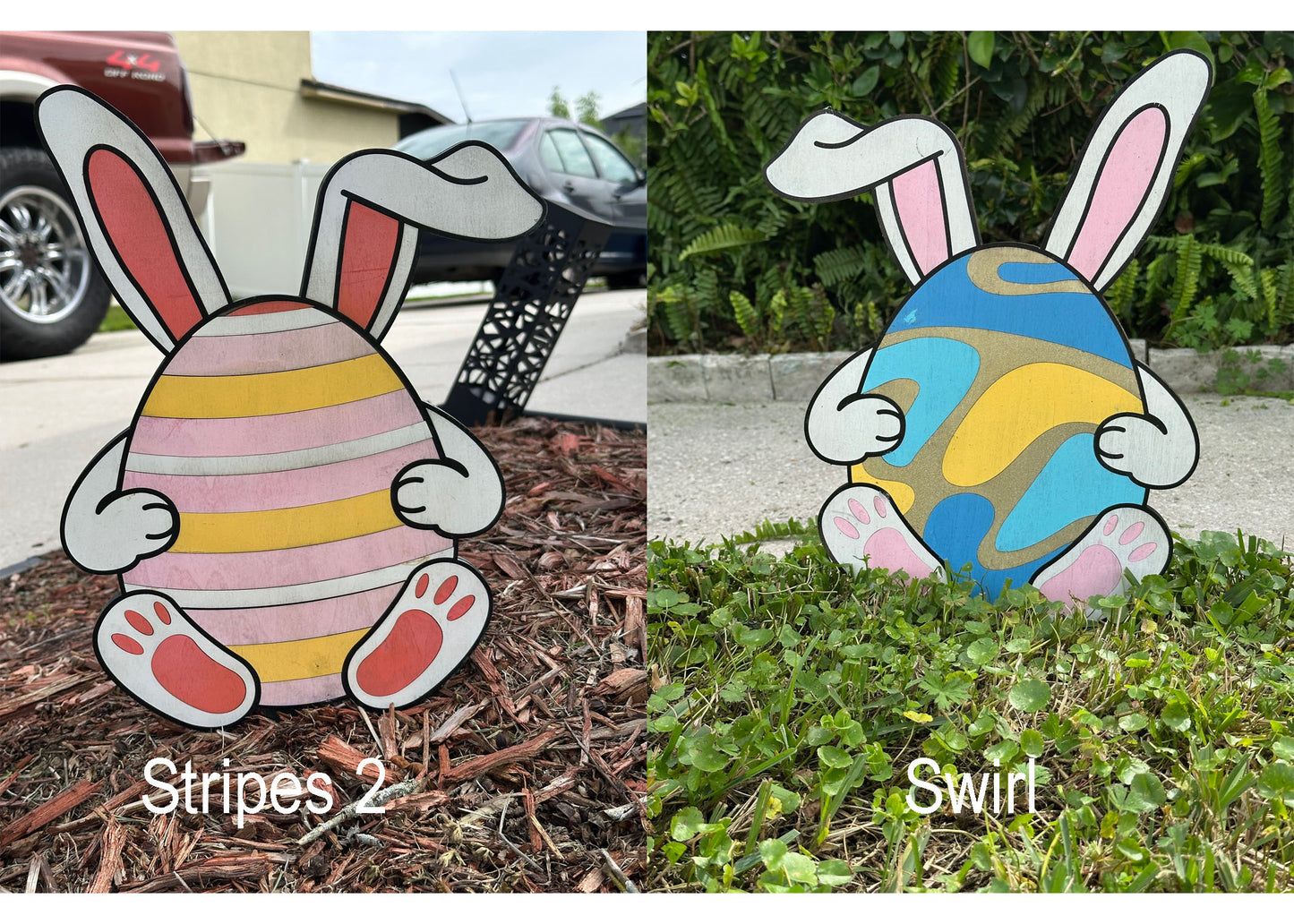 Easter Bunny Eggs - Swirl and Stripes Design