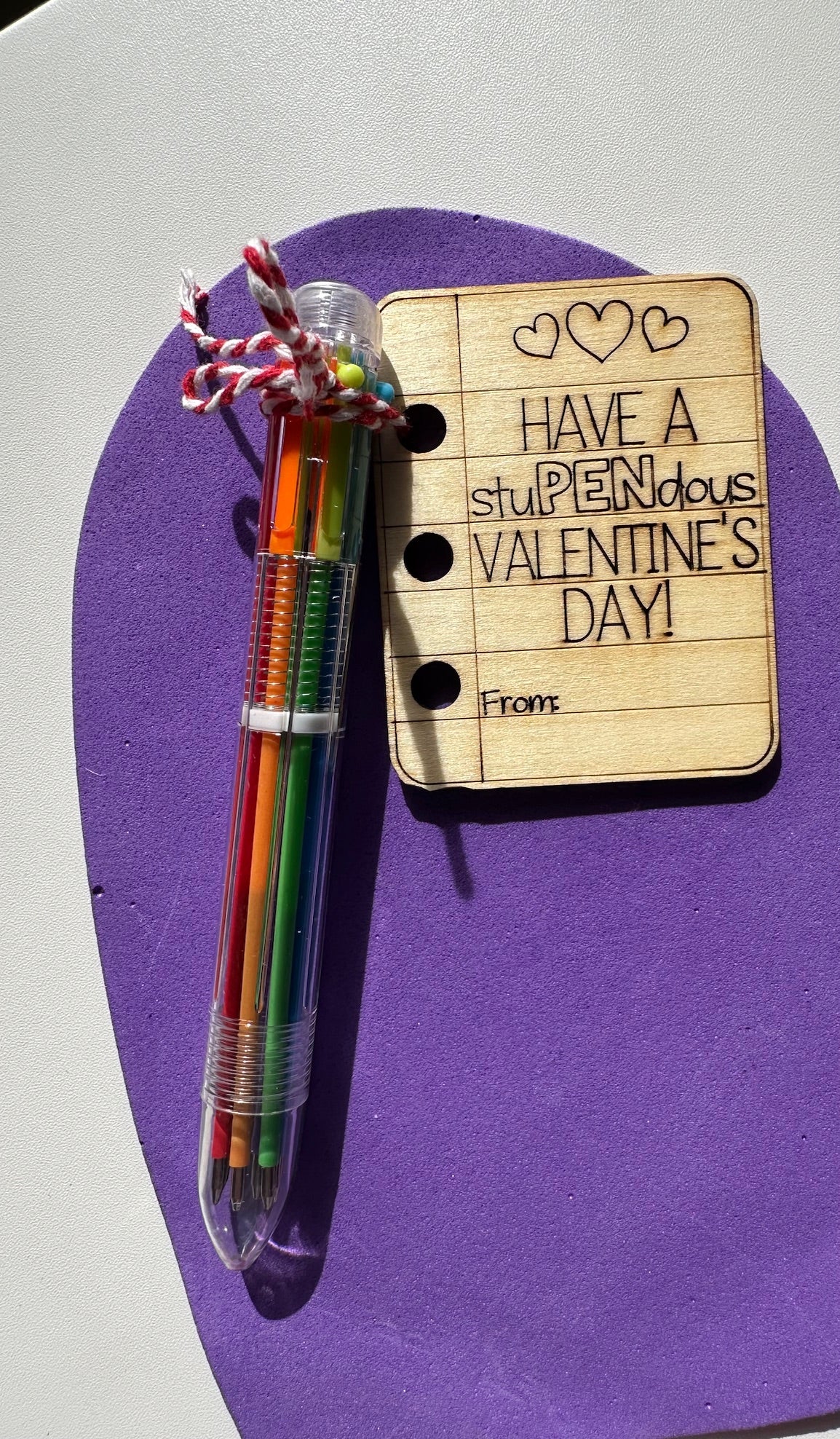Valentine Pen with Tag, Classroom Gift and Activity