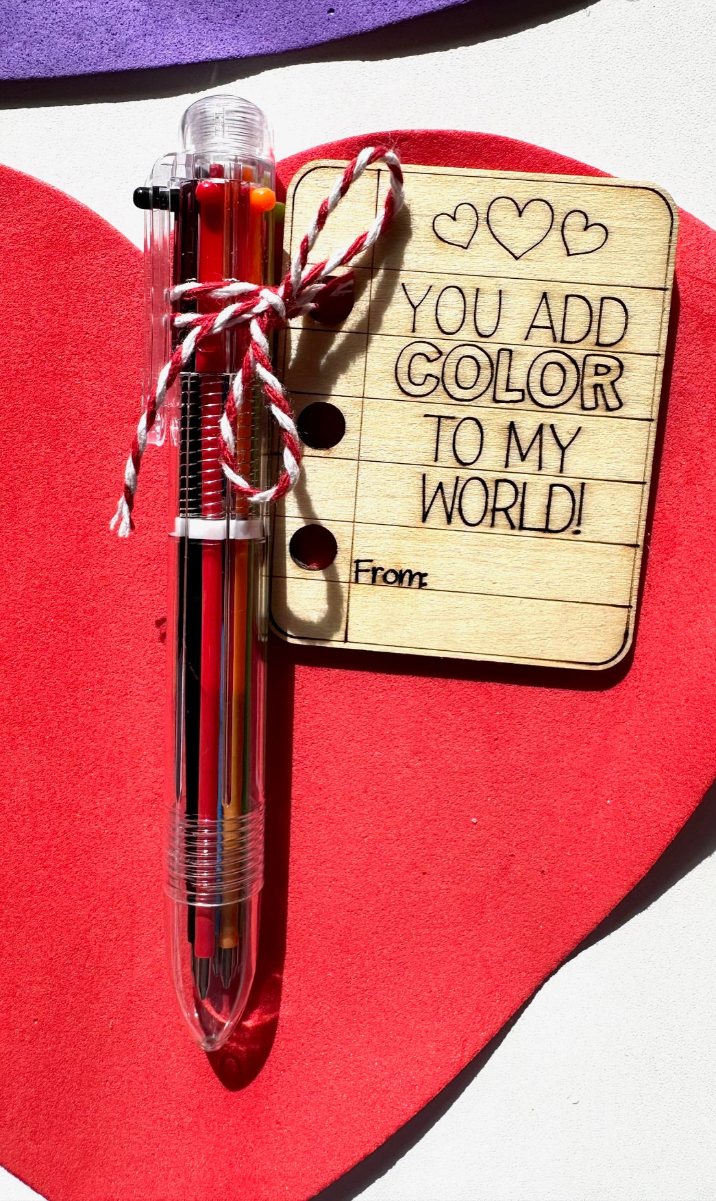 Valentine Pen with Tag, Classroom Gift and Activity
