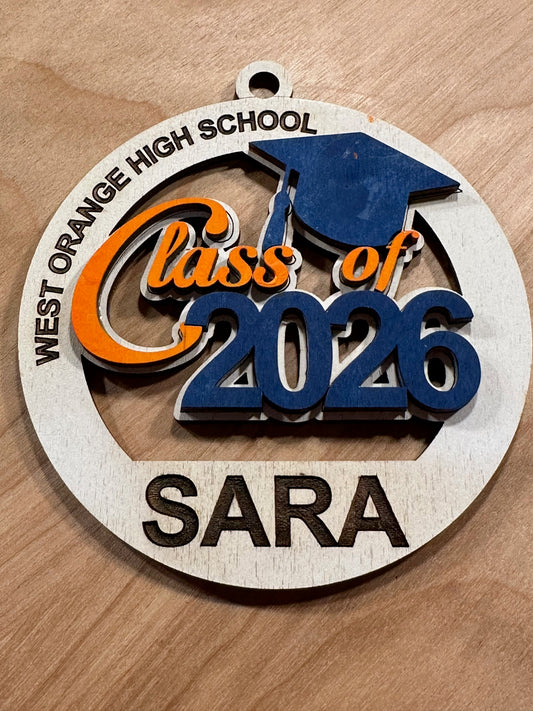 Personalized Graduation Car Charm, Ornament of Door Sign