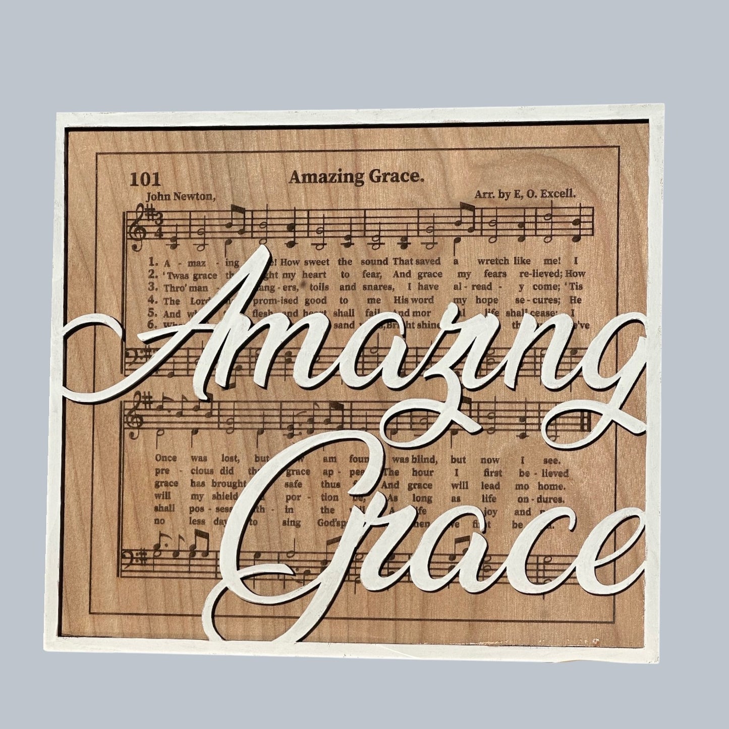 Amazing Grace Hymn Sign with Music White