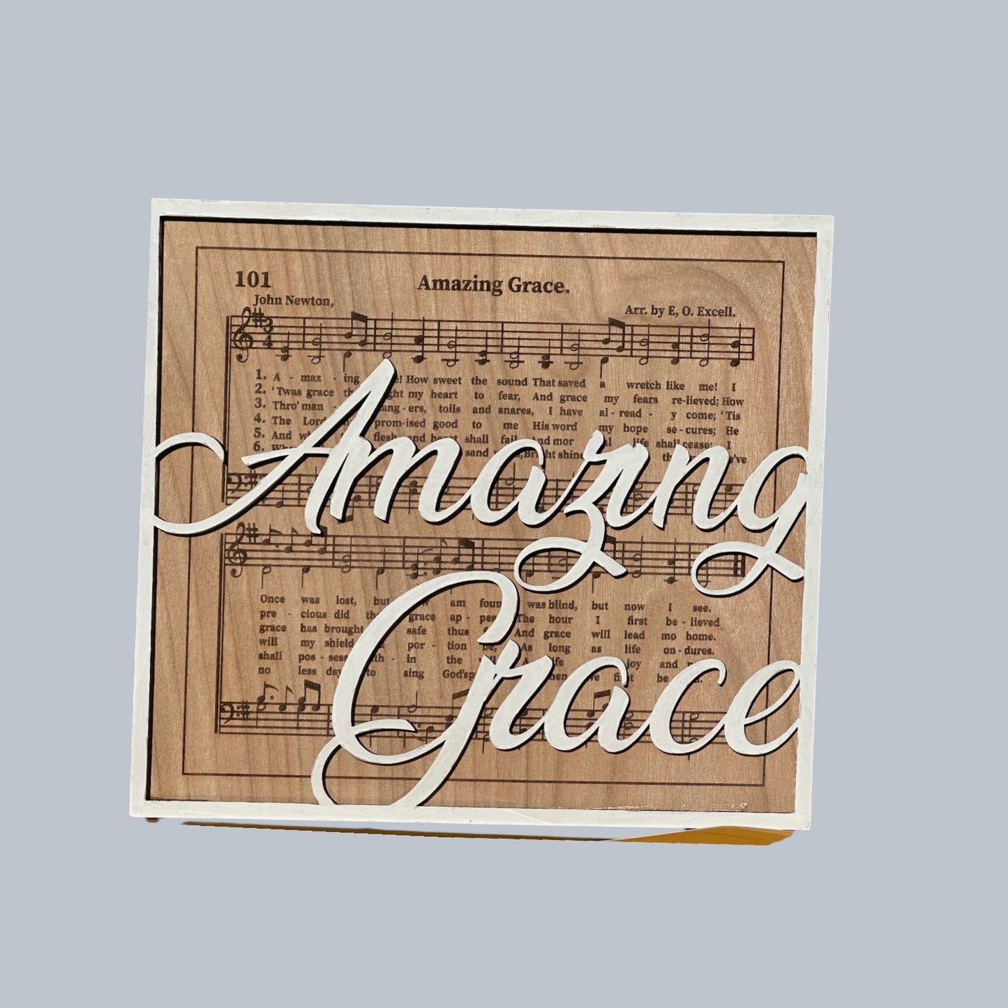Amazing Grace Hymn Sign with Music White