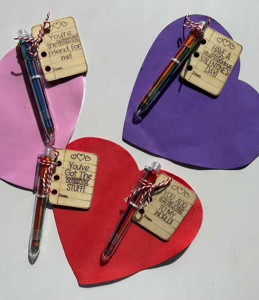 Valentine Pen with Tag, Classroom Gift and Activity